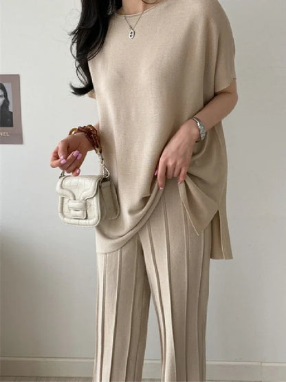 Gebreide Tweedelige Set Urban Chic Stijl