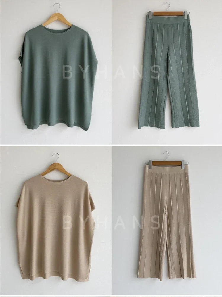 Gebreide Tweedelige Set Urban Chic Stijl