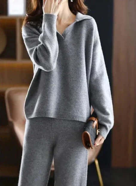 Dames Tweedelige Set - Oversized Trui en Rechte Broek