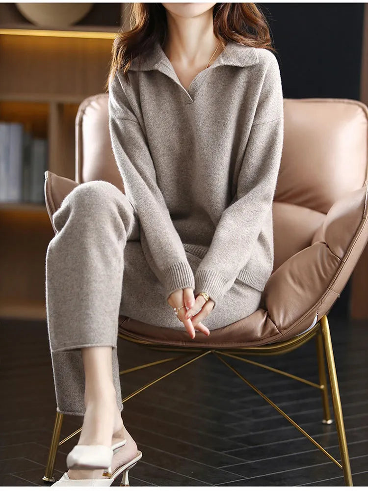 Dames Trainingspak 2-Delig Oversized Trui en Broek Comfortabel
