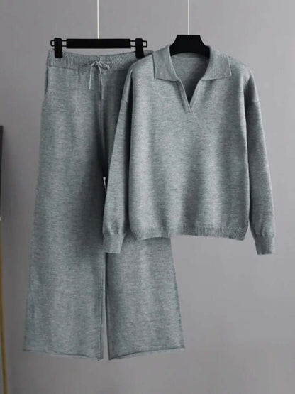 Dames Tweedelige Set - Oversized Trui en Rechte Broek