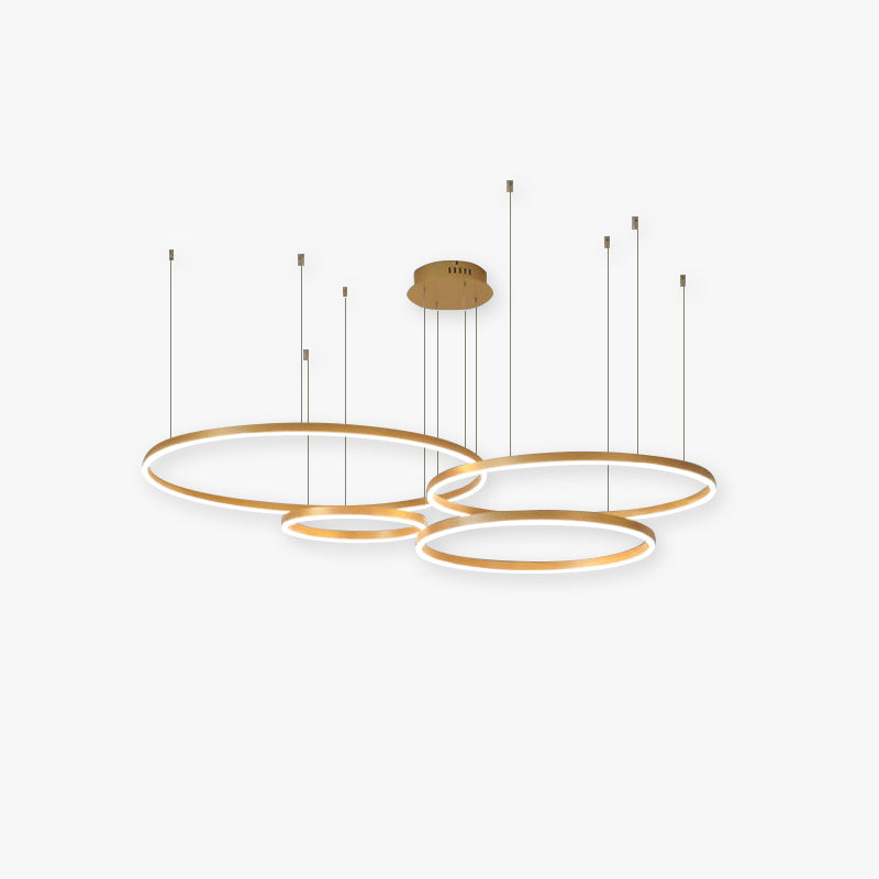 Hanglamp Ring Led Rond Metaal Zwart Goud Koffie Dimbaar Woonkamer Slaapkamer Eetkamer
