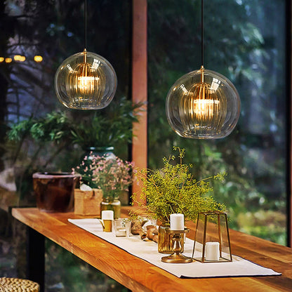 Hanglamp Glas Rond Transparant Amber G4 LED Modern 1-Lichts