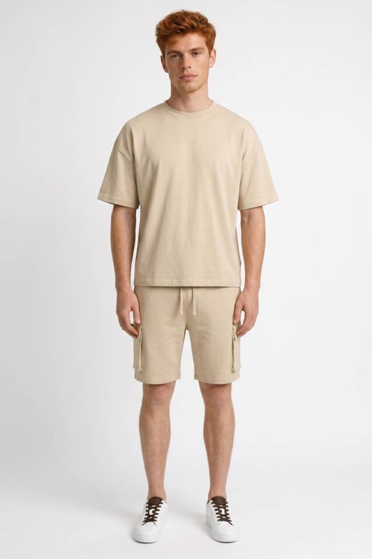 Heren 2-Delige Set - Oversized T-shirt en Cargo Shorts Casual - StudioMarella