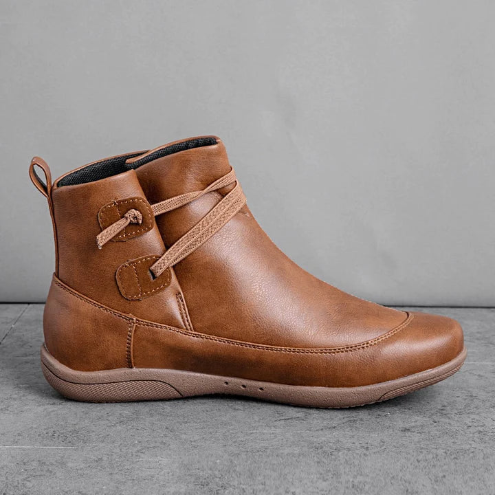 Enkellaars Lori Stijlvol Leer met Riempjes