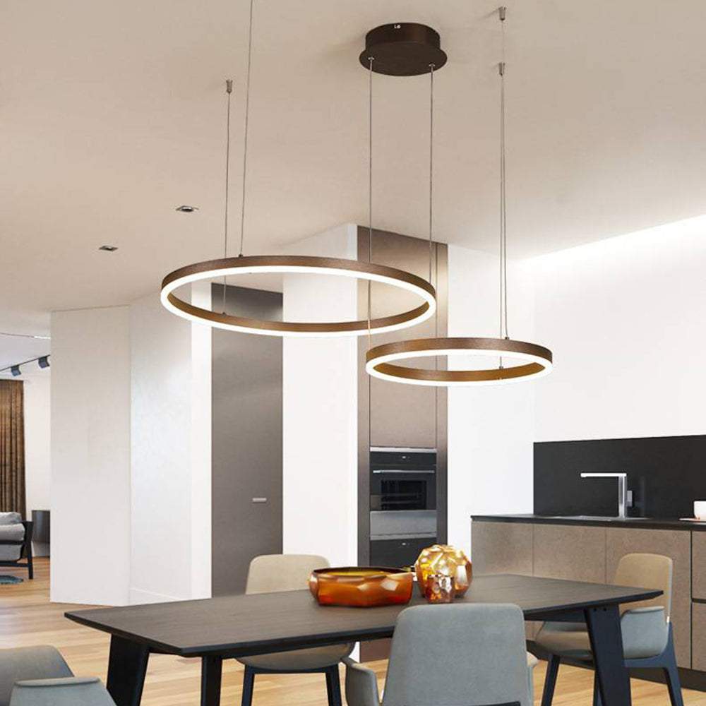 Hanglamp Ring LED Goud Zwart Metaal Acryl Dimbaar Woonkamer Eetkamer Slaapkamer
