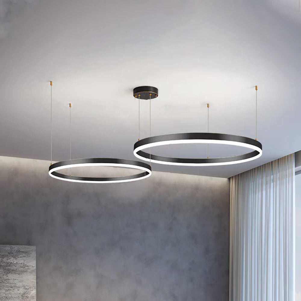 Hanglamp Ring Led Rond Metaal Zwart Goud Koffie Dimbaar Woonkamer Slaapkamer Eetkamer
