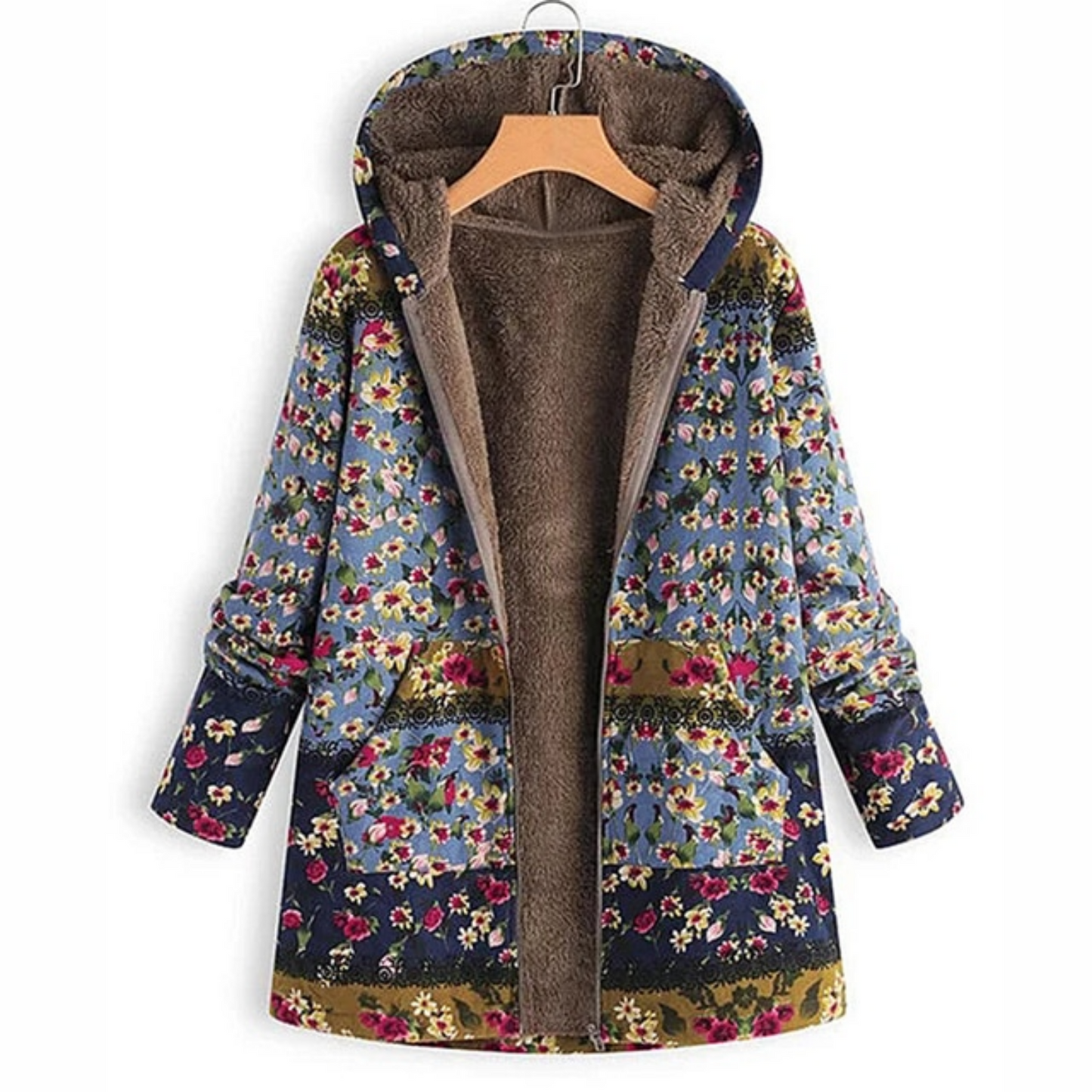 Damesjas Bloemenprint Warm en Comfortabel voor Herfst/Winter