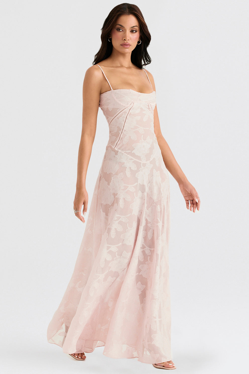Elegante Maxi Jurk Geborduurd voor Vrouw