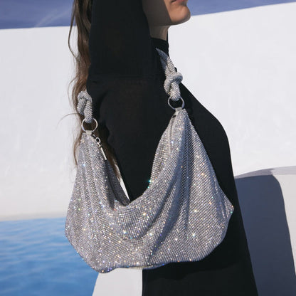 Luxe Schouder tas met Ketting Sluiting Glanzend Leer