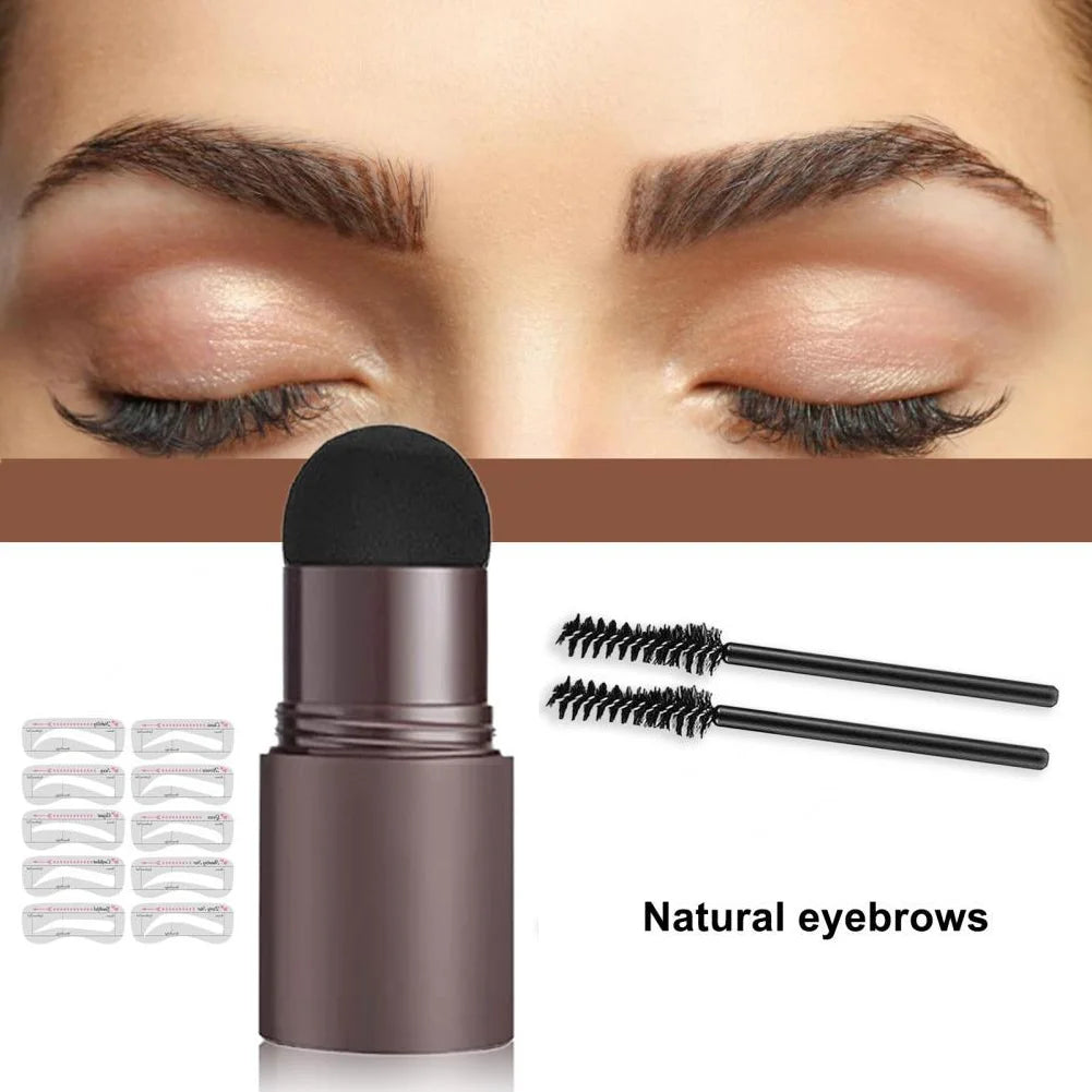Wenkbrauw Stempel Styling Set voor Perfecte Brows met Sjablonen Poeder Natuurlijke Look Dagelijks Gebruik