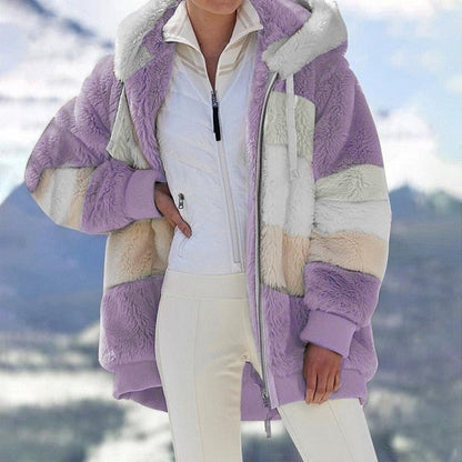 Rode Fleece Jas met Capuchon Warm en Zacht