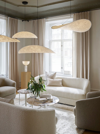 Organische design hanglamp van Tyvek met dimbare LED – moderne wolkvormige plafondlamp 129 cm
