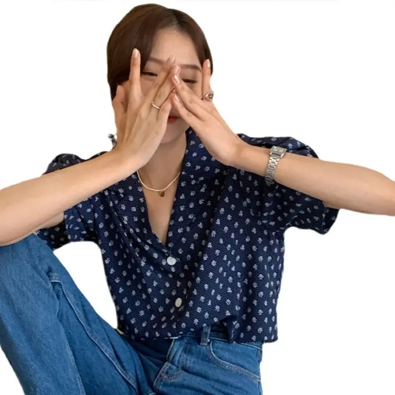Vrouwelijke Hemdblouse Top met Glans