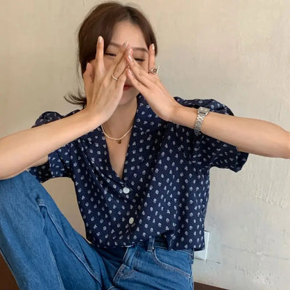 Vrouwelijke Hemdblouse Top met Glans