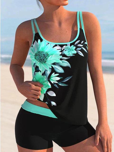 Tankini Bloempatroon Licht Imbottuurde Bh