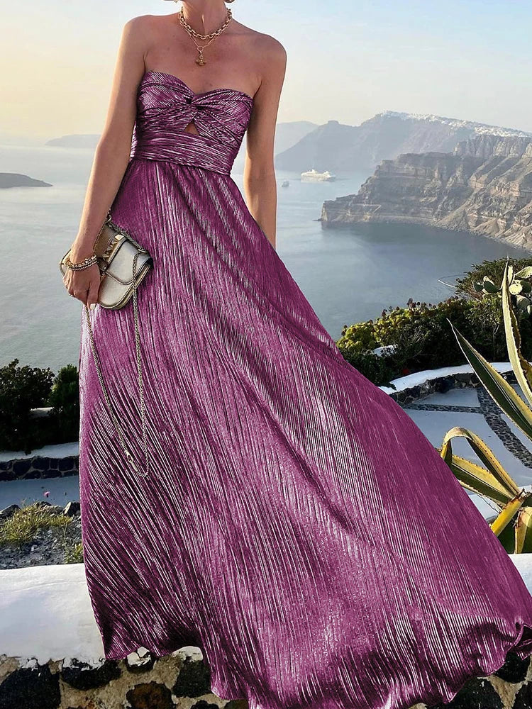 Lange Avondjurk Bohemian Zomerjurk met Bronskleur