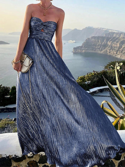 Lange Avondjurk Bohemian Zomerjurk met Bronskleur