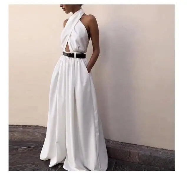 Dames Jumpsuit Halter Zomerse Avondjurk Stijlvol