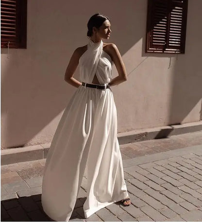 Dames Jumpsuit Halter Zomerse Avondjurk Stijlvol
