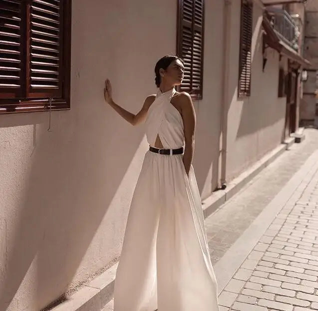 Dames Jumpsuit Halter Zomerse Avondjurk Stijlvol