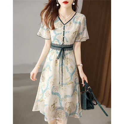 Zomerjurk Vrouw Vloeiende Jurk Zomercollectie