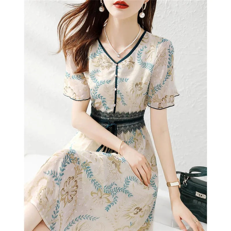 Zomerjurk Vrouw Vloeiende Jurk Zomercollectie