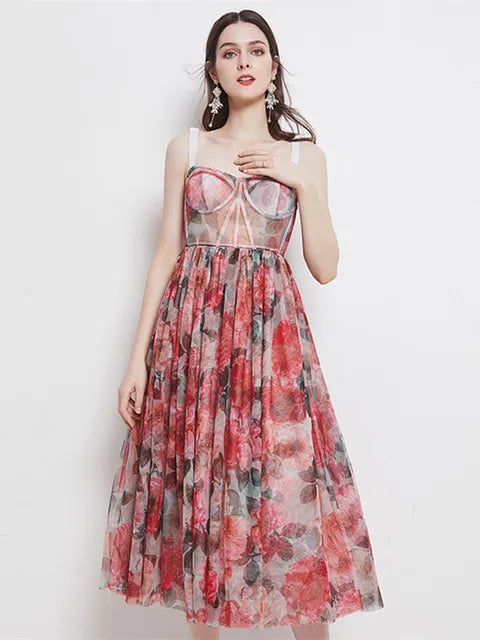 Bloemenprint Jurk Zomerse Boho Partyjurk voor Vrouw - StudioMarella