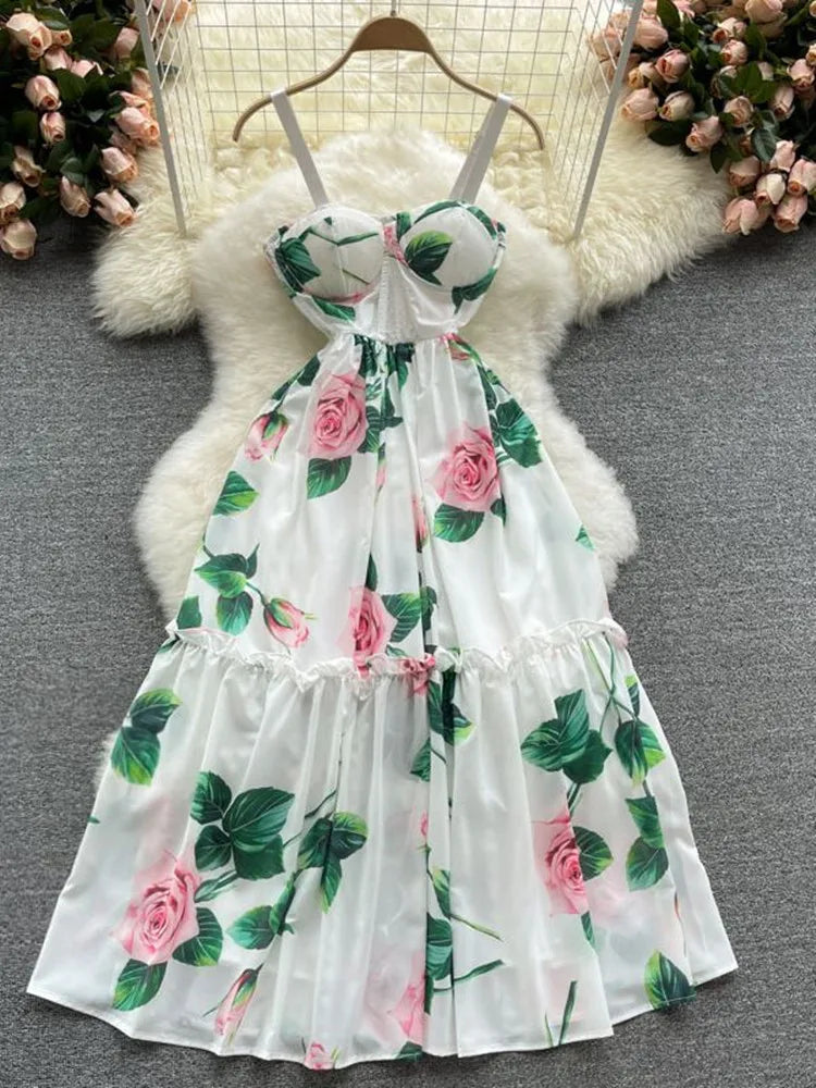 Bloemenprint Jurk Zomerse Boho Partyjurk voor Vrouw