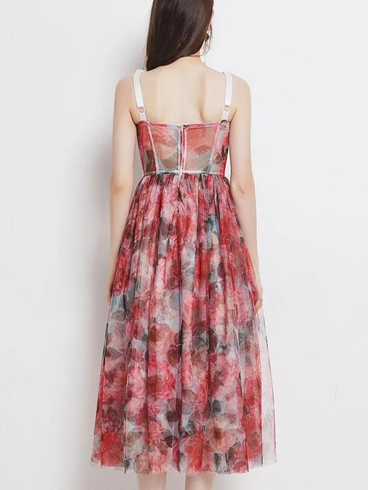 Bloemenprint Jurk Zomerse Boho Partyjurk voor Vrouw
