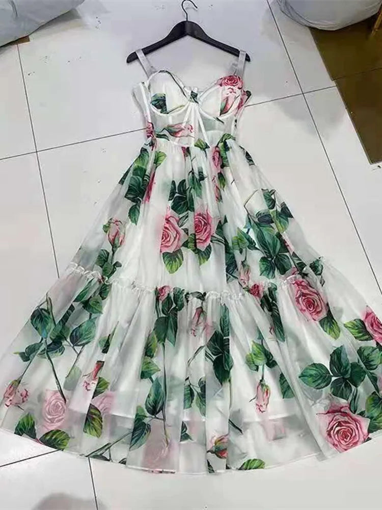 Bloemenprint Jurk Zomerse Boho Partyjurk voor Vrouw