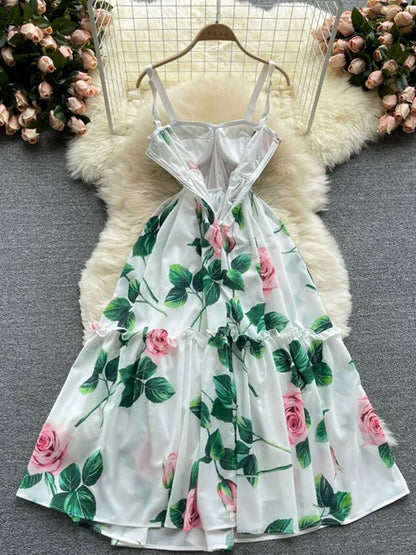 Bloemenprint Jurk Zomerse Boho Partyjurk voor Vrouw