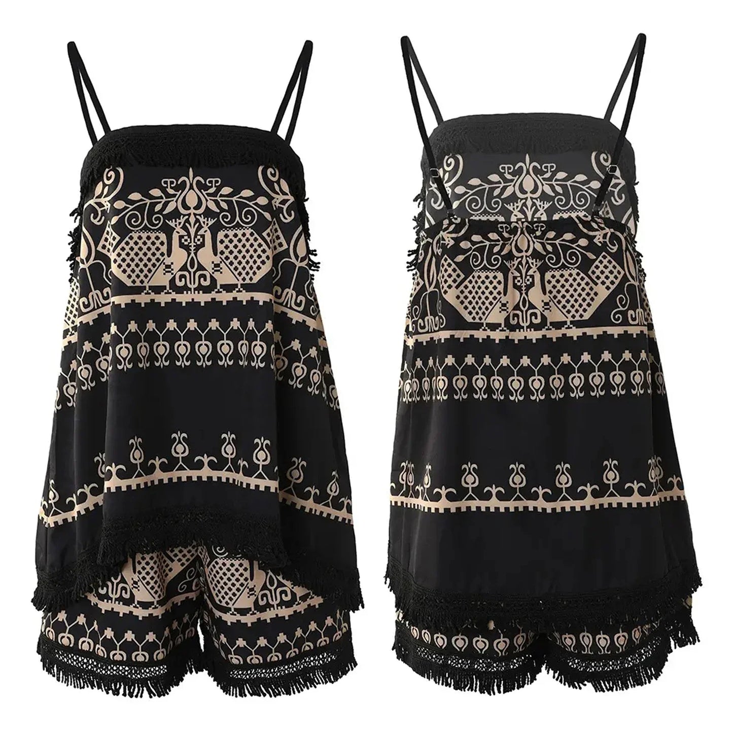 Zomerse Short Set Bohemian Stijl Vrouwelijk