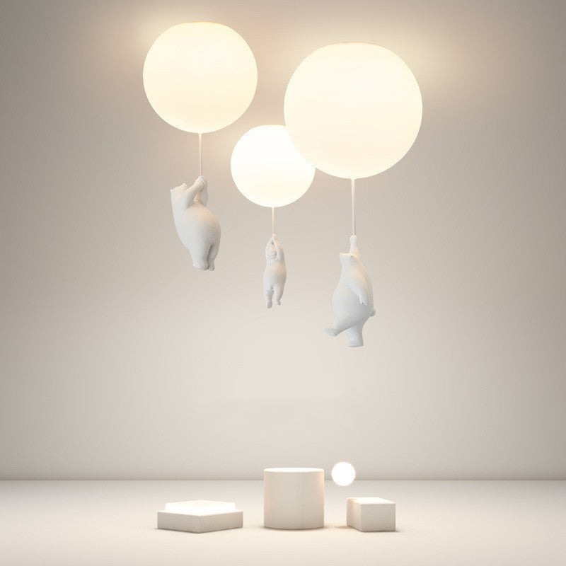 Plafondlamp Kinderkamer Beer Ballon Acryl Metaal Wit Zacht Licht LED E26 Slaapkamer