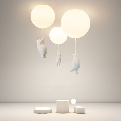Plafondlamp Kinderkamer Beer Ballon Acryl Metaal Wit Zacht Licht LED E26 Slaapkamer
