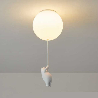 Plafondlamp Kinderkamer Beer Ballon Acryl Metaal Wit Zacht Licht LED E26 Slaapkamer