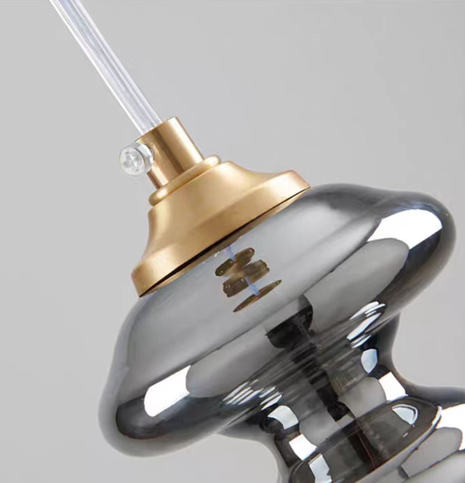 Grijze glazen hanglamp met sterrenhemel-effect voor eetkamer, bar of keukeneiland
