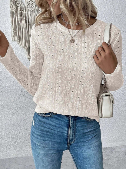 Vrouwelijke Kanten Blouse Lange Mouwen Zwart