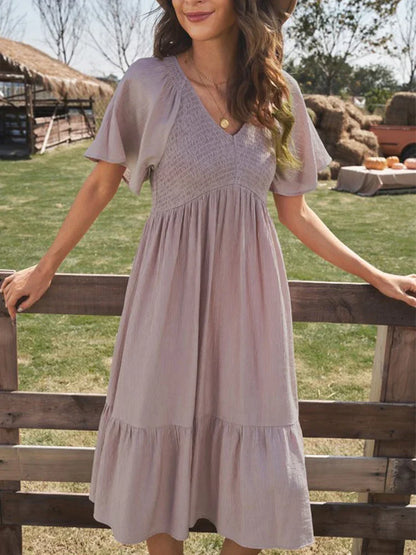 Jurk Plissé Comfortabel Zomerjurk voor Vrouw