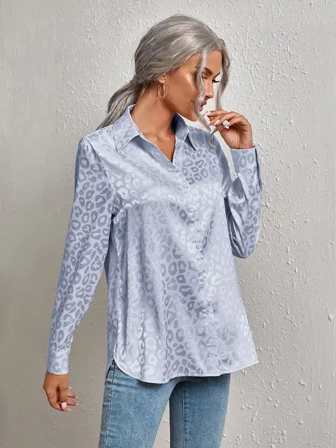Dames Blouse Luipaard Print Elegant Kort Model