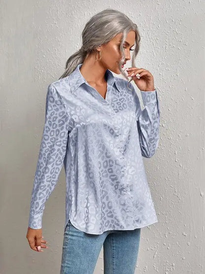 Dames Blouse Luipaard Print Elegant Kort Model