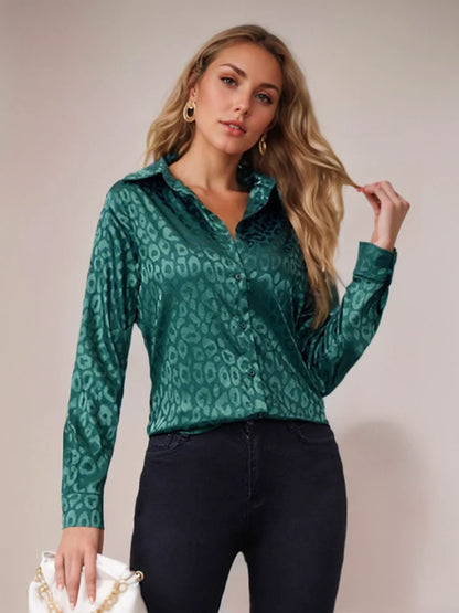 Dames Blouse Luipaard Print Elegant Kort Model
