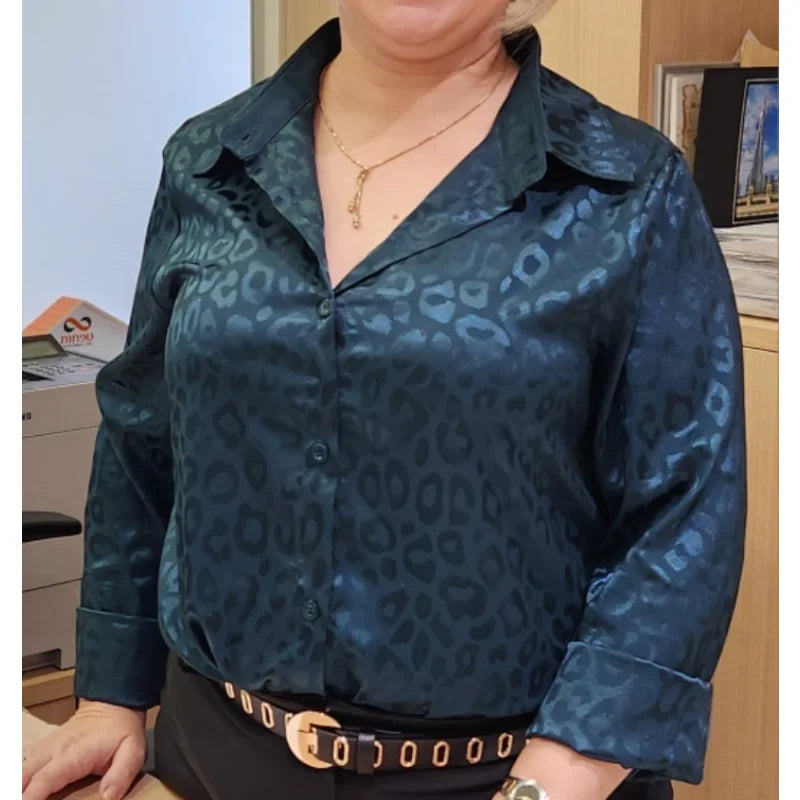 Dames Blouse Luipaard Print Elegant Kort Model