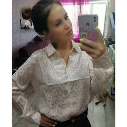 Dames Blouse Luipaard Print Elegant Kort Model