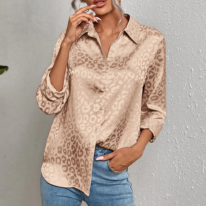 Dames Blouse Luipaard Print Elegant Kort Model