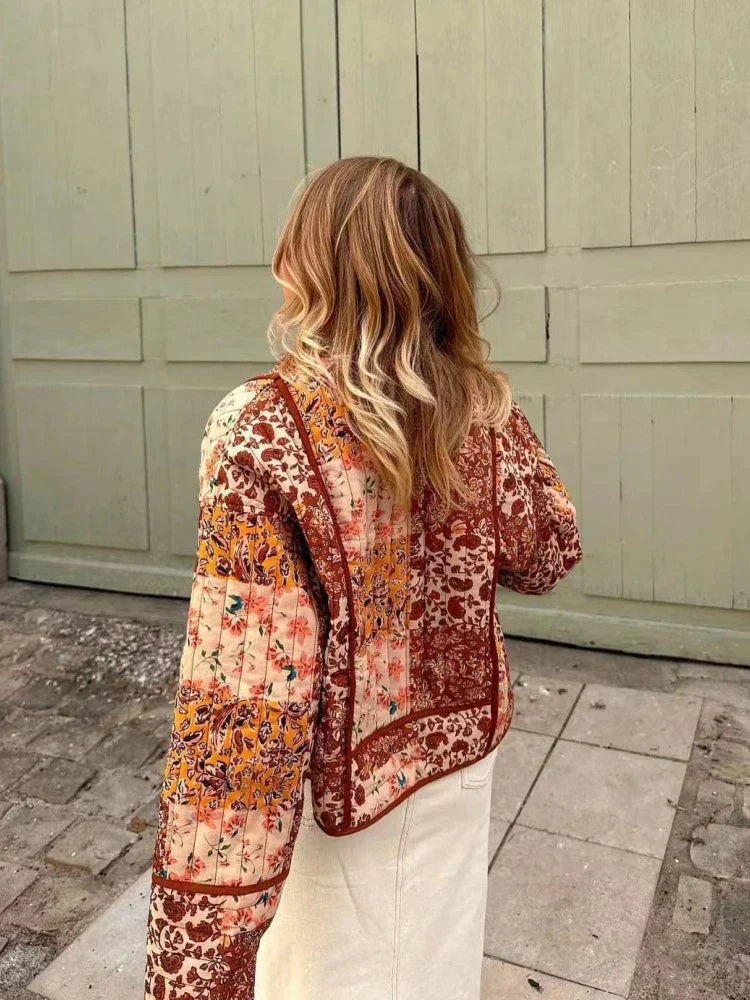 Geruite Vrouwencoat Zacht en Stijlvol Vintage Look