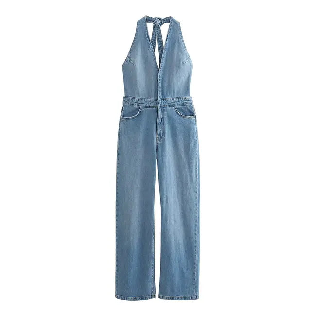 Mouwloze Jumpsuit Denim Zomerjurk Stijlvol - StudioMarella