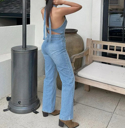 Mouwloze Jumpsuit Denim Zomerjurk Stijlvol