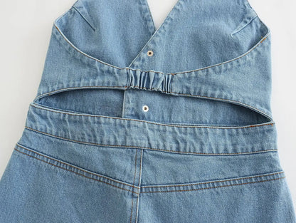 Mouwloze Jumpsuit Denim Zomerjurk Stijlvol