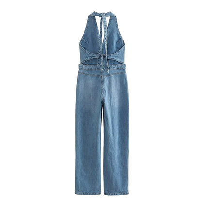 Mouwloze Jumpsuit Denim Zomerjurk Stijlvol